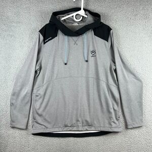 Zero Restriction Hoodie Mens Large Gray Black Zip‎ Kangaroo Pocket W1056 Golfing